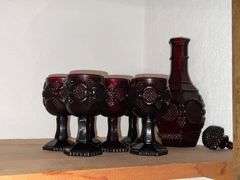 Avon Cape Cod decanter and goblets