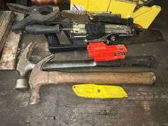 Pry bars, hammers, chisels, allen wrenches, etc.