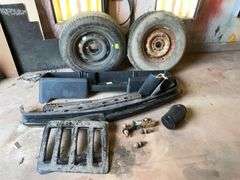 Assortment of truck parts, ball hitches