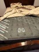 Queen size bedframe and comforter and pillow shams