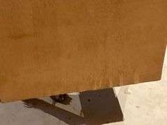 Lane cedar chest on legs, water damage on one end to the veneer