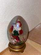 Buon Natale hand decorated egg on stand