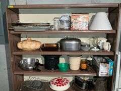 Metal shelf and contents