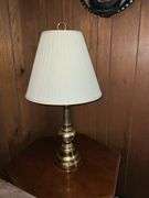 Pair of brass lamps