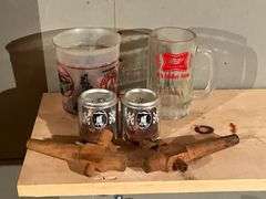 Miller mug, wooden keg taps