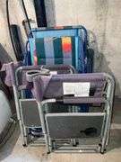 Pair of folding lounger chairs