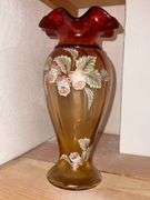 Fenton hand painted, artist signed vase, 1228/2500