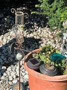 Yard art, turtles, hen/chicks