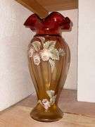 Fenton hand painted, artist signed vase, 1228/2500