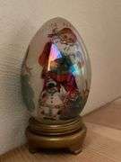 Buon Natale hand decorated egg on stand