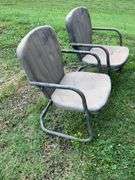 2 metal lawn chairs