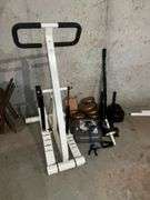 Stepper machine, weights, hand grippers