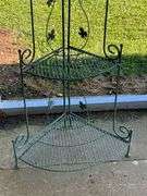 Metal folding corner shelf