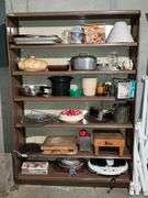 Metal shelf and contents