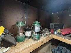 Contents of room, Coleman lanterns