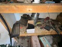 Gauges, box fans, tractor lights, barrel half full of car wash soap, etc.