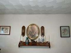 Home décor, shelf, candleholders