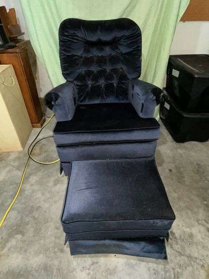 Upholstered swivel rocker and footstool image