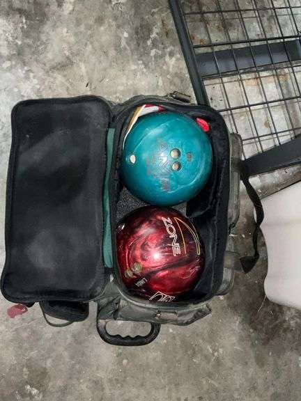 Rolling double ball bowling bag image