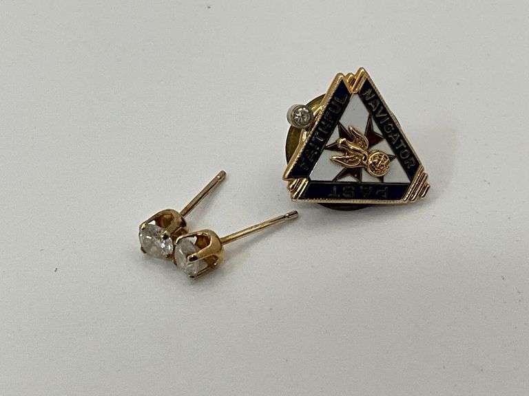 Pair of 14K gold earrings image