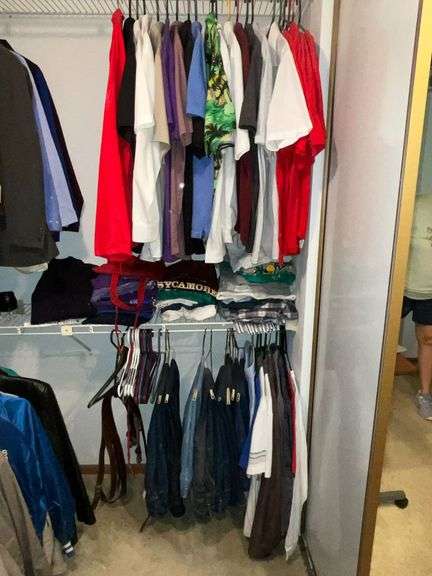 Men's clothing, t-shirts, polo shirts, button down shirts, jeans, belts, etc. image