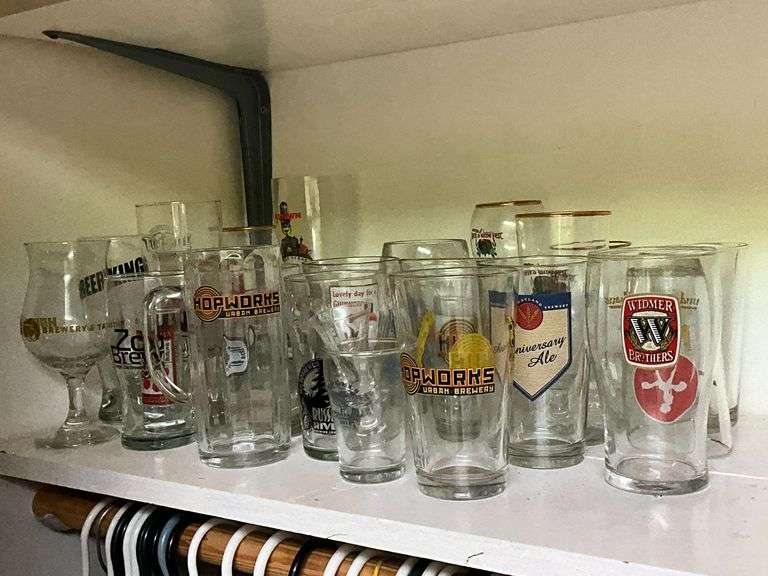 Assortment of beer glasses image