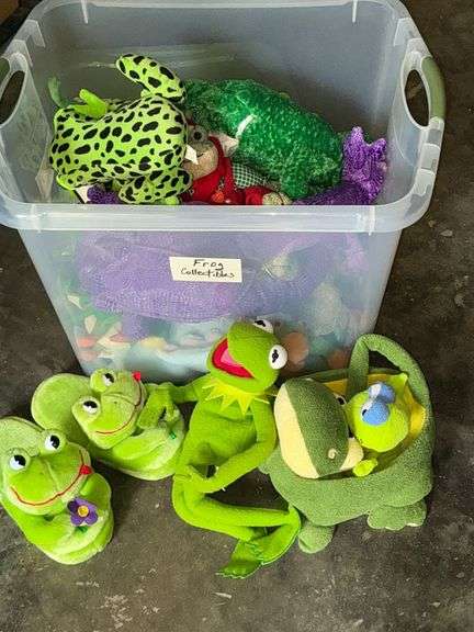 Stuffed frogs and frog slippers, Kermit, Ty Beanie Babies image