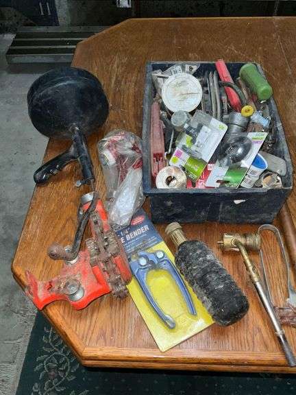 Plumbing tools and supplies, pipe wrenches image