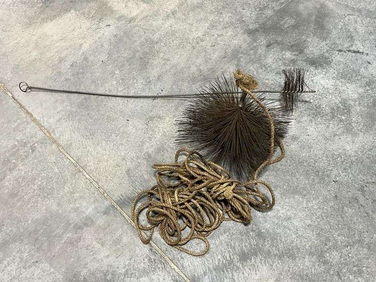 Chimney square brush, 10" with rope image