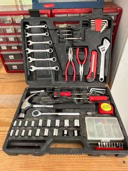 Home repair tool set in carrying case image