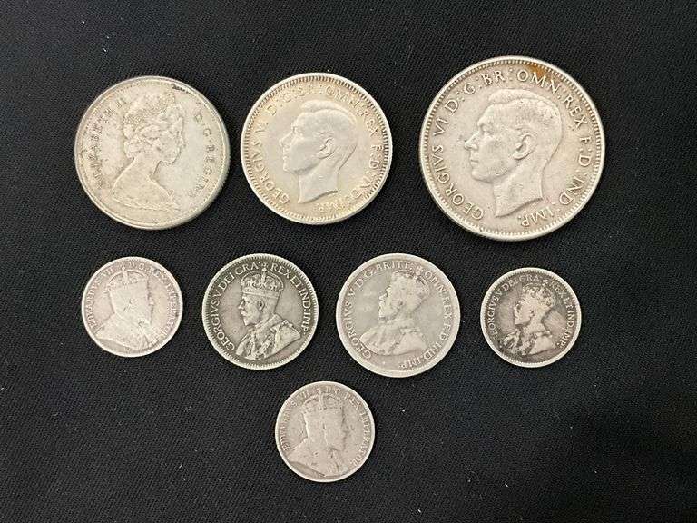 Assorted silver foreign coins image
