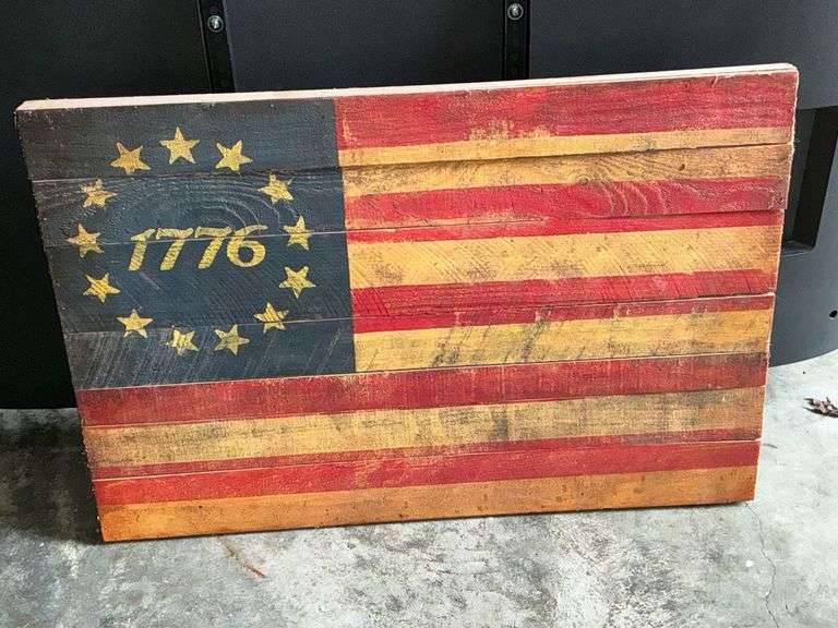 Wooden flag 1776, 29 1/2" x 20" image
