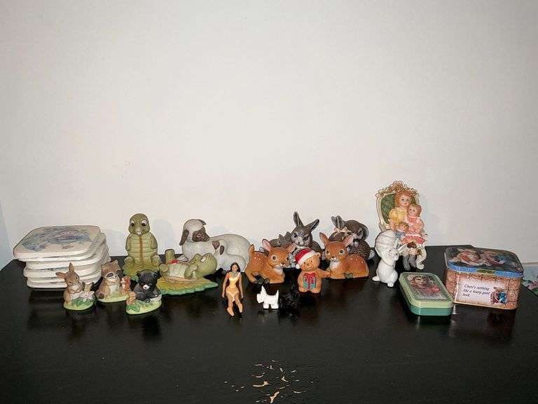 Assorted figurines, deer, rabbits, image