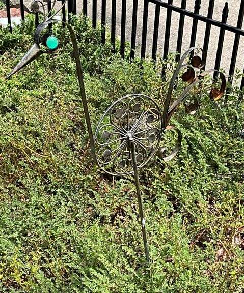 Decorative metal peacock, 30" T image