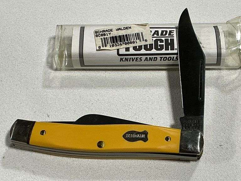 Schrade Walden 881Y 3-blade knife in plastic tube image