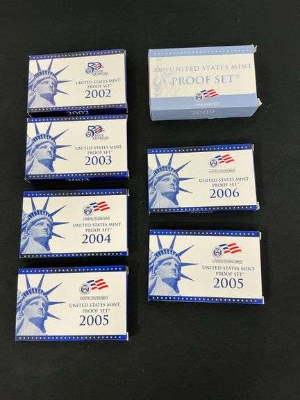 2002 and 2003 U. S. Mint 50 State Quarters Proof Sets, 2004, (2) 2005, 2006 U. S. Mint Proof Sets image