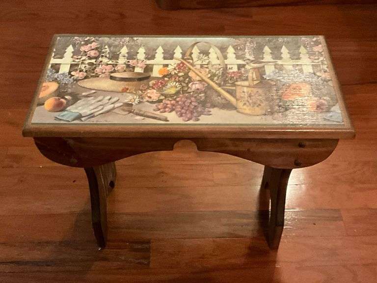 Hand decorated bench image