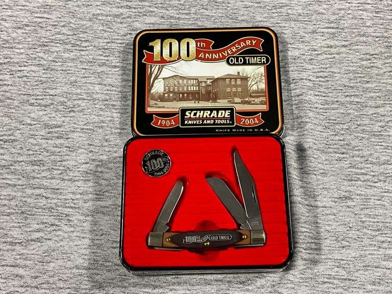 Schrade 100th edition Old Timer 340T 3-blade knife in presentation tin image