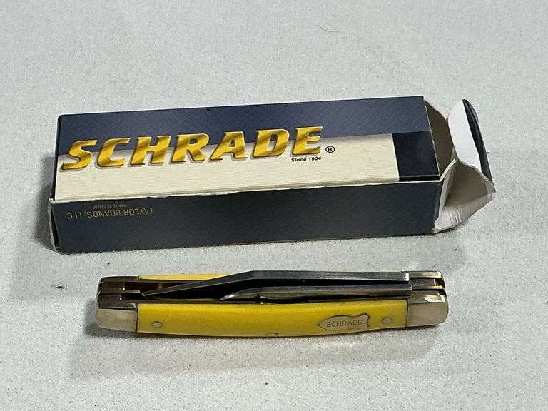 Schrade 330TY 2-blade knife with yellow handle Old Timer image
