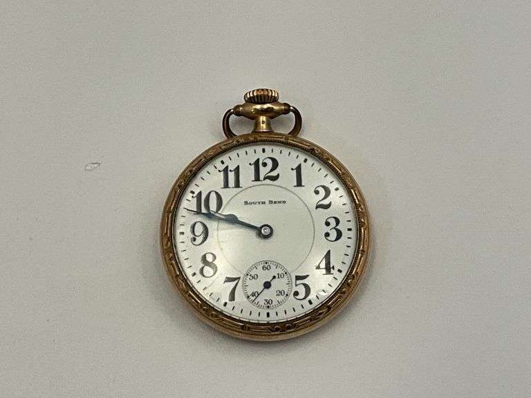 South Bend adjusted No. 1021207 open face pocket watch image