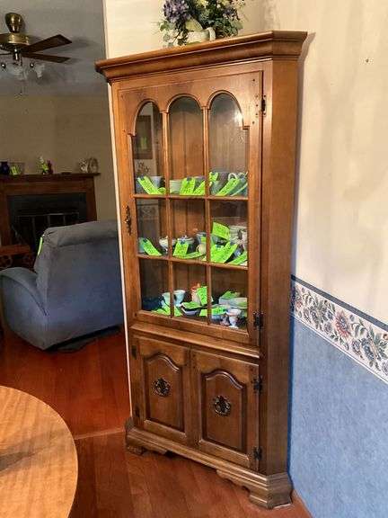 Corner lighted china cabinet, 38" W x 19" D x 74" T image