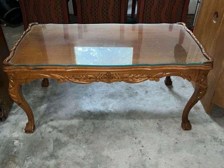 Coffee table with glass top image