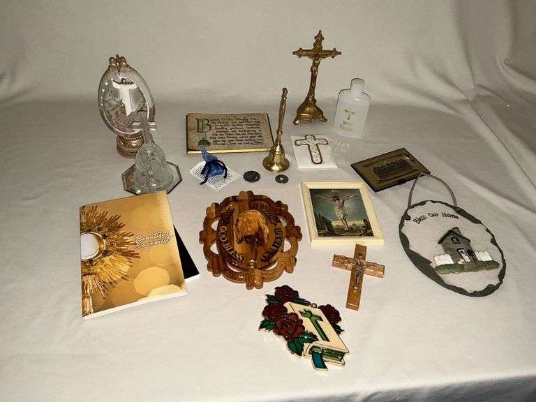 Religious items, Holy Water, crosses, plaques image