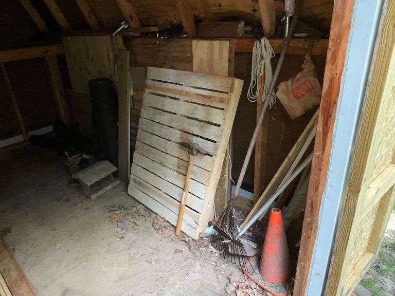 Contents of garden shed, garden tools image