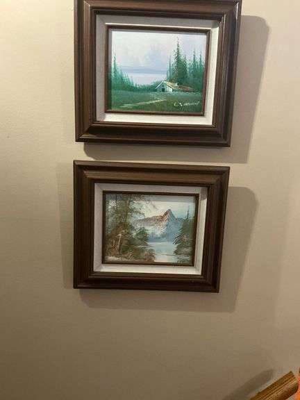 Pair of framed and matted oil on canvas, artist signed image