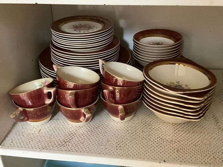 Century warranted 23 karat encrusted gold dishes image