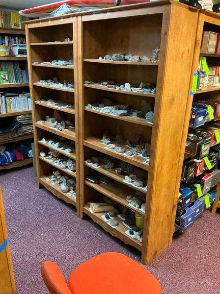 Wooden double bookcase, CONTENTS NOT INCLUDED image