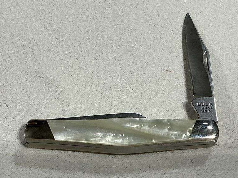 Buck 3-blade pocket knife 303, mother of pearl handle image