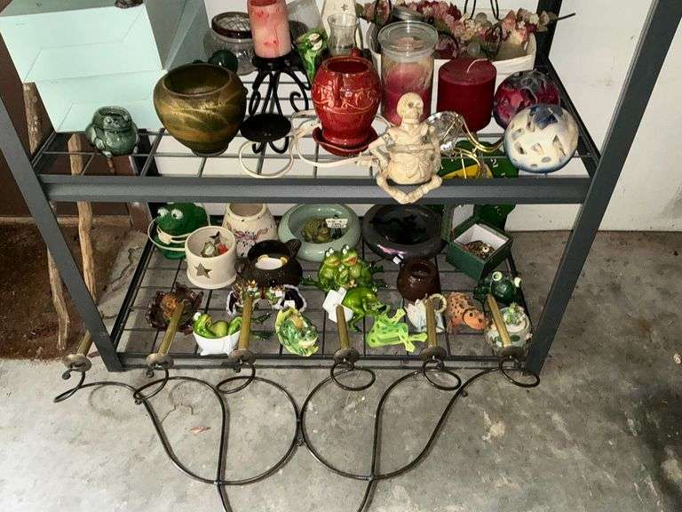 Candles, frog figurines, Partylite, candle warmers image