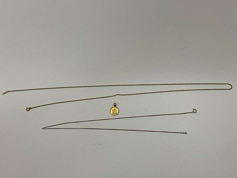 14K 18" L rolo chain, 585 (14K) 28" rope chain image